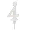 Cyfra 4 - biała świeczka urodzinowa do tortu - dł. 65 mm - nr. kat. 760104 Daisy Decor