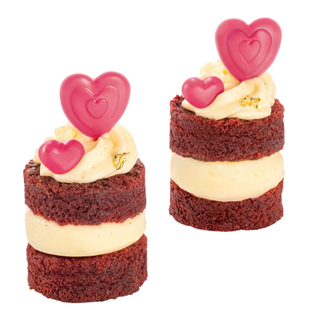 op. 120 szt. Serce Trio - walentynkowy zestaw dekoracji czekoladowych - dł. 30 mm - nr. kat. 33416 Barbara Decor