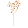 Topper - Hello 30 - drewniana dekoracja na tort - wys. 175 x szer. 90 mm - nr. kat 090S