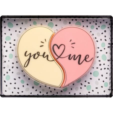 op. 50 g - czekoladowe serce z napisem - you love me - czekoladowy prezent na walentynki - nr. kat 10368 CCW