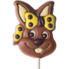op. 15 g - zając z kokardą - dekoracyjny lizak z mlecznej czekolady - dł. 150 mm - nr. kat. 10031