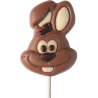 op. 15 g - głowa zająca - dekoracyjny lizak z mlecznej czekolady - dł. 150 mm - nr. kat. 10030