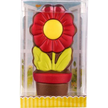 op. 85 g - kwiatek w doniczce - dekoracyjna figurka czekoladowa - pakiet prezentowy w pudełku