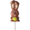 op. 25 g - króliczek z zielonym brzuszkiem - dekoracyjny lizak z mlecznej czekolady - dł. 168 mm - nr. kat. 10776