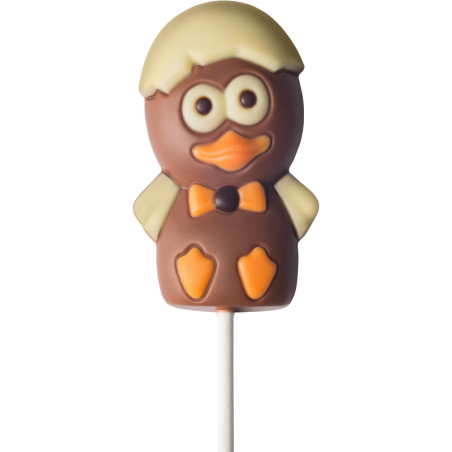 op. 25 g - elegancki kurczak - dekoracyjny lizak z mlecznej czekolady - dł. 137 mm - nr. kat. 10784