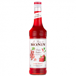 op. 0.7 l Syrop o smaku landrynków truskawkowych - Candy Strawberry Le Sirop de Monin - szklana butelka