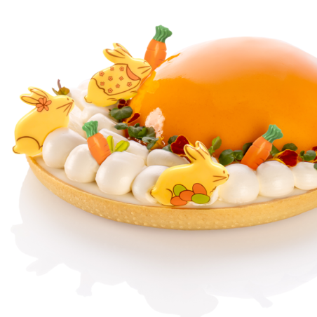 op. 135 szt. Kicające Zające - zestaw czekoladowych dekoracji na Wielkanoc - wym. 40 x 30 mm - nr. kat. 33422 Barbara Decor