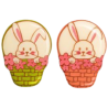 op. 180 szt. Zające w koszykach - zestaw czekoladowych dekoracji na Wielkanoc - wym. 26 x 35 mm - nr. kat. 33419 Barbara Decor