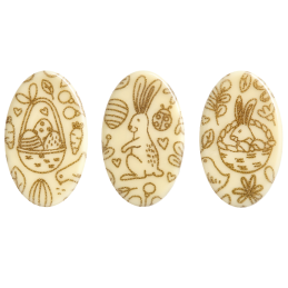 op. 165 szt. Złote obrazki wielkanocne - zestaw dekoracji czekoladowych - wym. 24 x 40 mm - nr. kat. 33759 Barbara Decor