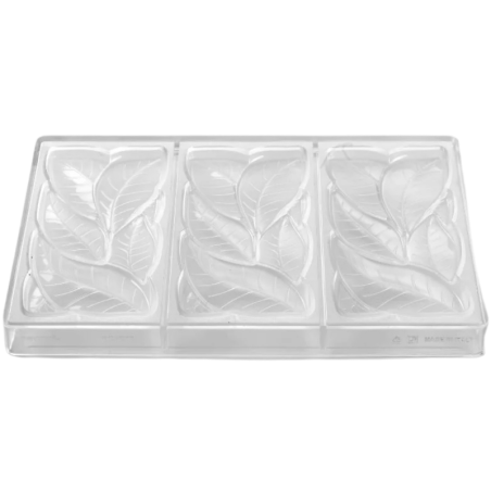 PC5077 Garden Pavoni Italia - forma do dekoracyjnych tabliczek czekolady - liście - dł. 154 x szer. 77 x wys. 11 mm / poj. 100 g