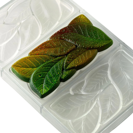 PC5077 Garden Pavoni Italia - forma do dekoracyjnych tabliczek czekolady - liście - dł. 154 x szer. 77 x wys. 11 mm / poj. 100 g