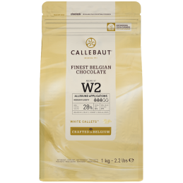 op. 1 kg Biała czekolada o zaw. 28% kakao - RECIPE N°W2 Callebaut - czekolada cukiernicza w kaletkach