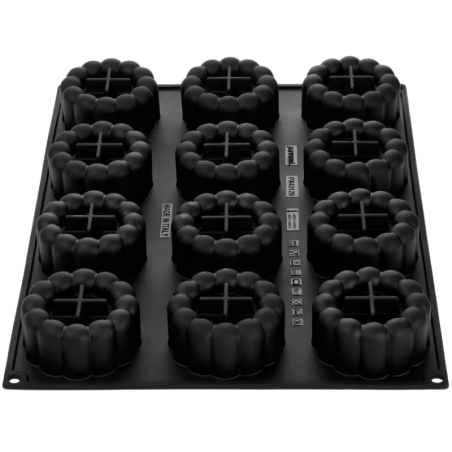 PX43129 Charme Pavoni Italia - cukiernicza forma silikonowa - śr. 78 x wys. 38 mm / poj. 140 ml x 12 porcji