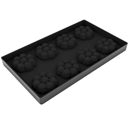 TOP20 Mini Raven - forma silikonowa do dekoracji monoporcji - jeżyny - śr. 60 x wys. 23 mm / poj. 40 ml x 8 porcji