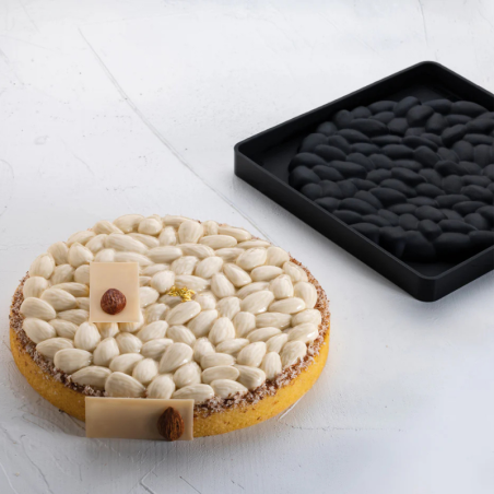 TOP26 Almonds Pavoni Italia - forma silikonowa do dekoracji tart i tortów - migdały - śr. 180 x wys. 17 mm / poj. 295 ml