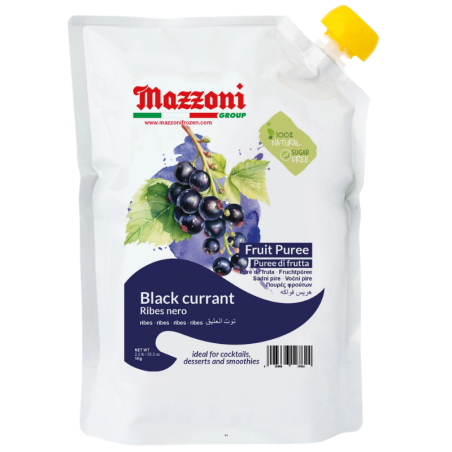op. 1 kg Puree Czarna Porzeczka - czysty przecier owocowy bez dodatku cukru - Mazzoni Ambient Puree