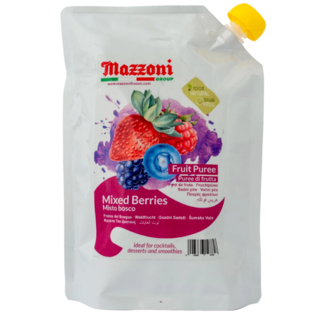 op. 1 kg OWOCE LEŚNE PUREE OWOCOWE - 100% przecier owocowy bez dodatku cukru i substancji konserwujących