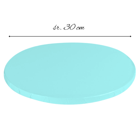 śr. 30 cm x wys. 1.2 cm Gruby podkład pod tort - okrągła podkładka do transportu i serwowania ciast - turkusowa