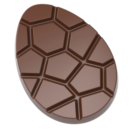 CW12039 Chocolate World - forma z poliwęglanu do czekoladowych jajek - dł. 40 x szer. 29 x wys. 5 mm / poj. 5 g x 21 czekoladek