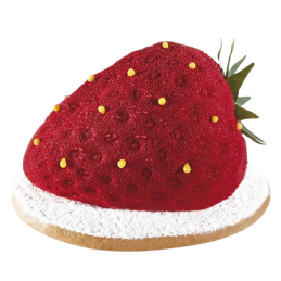 PX4333 Truskawka - forma silikonowa do deserów w kształcie owoców - dł. 71 x szer. 54 x wys. 46 mm / poj. 90 ml x 20 porcji