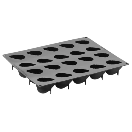 PX4333 Truskawka - forma silikonowa do deserów w kształcie owoców - dł. 71 x szer. 54 x wys. 46 mm / poj. 90 ml x 20 porcji