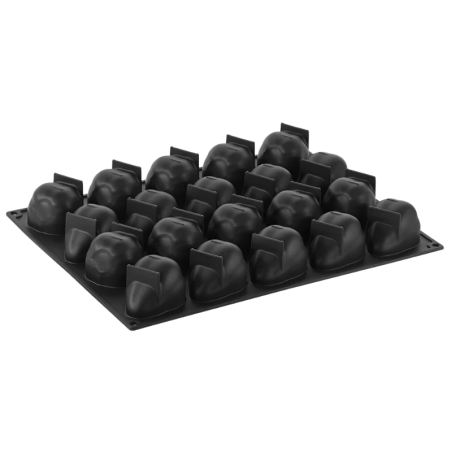 PX4333 Truskawka - forma silikonowa do deserów w kształcie owoców - dł. 71 x szer. 54 x wys. 46 mm / poj. 90 ml x 20 porcji