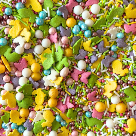 op. 1 kg Wielkanocny ogród - mieszanka kolorowych posypek cukrowych do dekoracji świątecznych wypieków