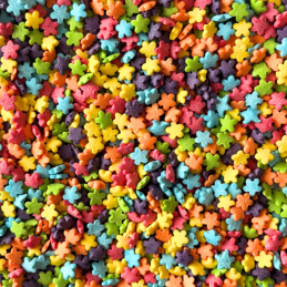 op. 1 kg Kolorowy ogród - mieszanka kolorowych konfetti cukrowych do dekoracji - kwiatuszki - śr. 6 mm