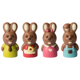 op. 10 g - mały króliczek - w czterech wzorach wysyłanych losowo - dekoracyjna figurka czekoladowa - nr. kat. 10242