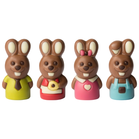 op. 10 g - mały króliczek - w czterech wzorach wysyłanych losowo - dekoracyjna figurka czekoladowa - nr. kat. 10242