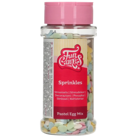 op. 60 g Pisanki - mieszanka kolorowych konfetti cukrowych w pastelowych kolorach - jajka - dł. 6-8 mm