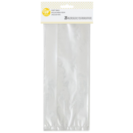 op. 25 szt. Transparentne celofanowe woreczki do pakowania ciasteczek i słodyczy - dł. 241 x szer. 101 mm - Wilton