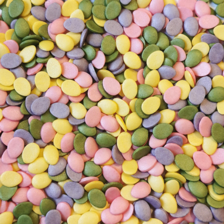 op. 200 g Perłowe pisanki - mieszanka kolorowych konfetti cukrowych z perłowym połyskiem - jajka - dł. 6-8 mm