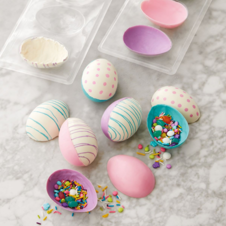 Jajko - forma do czekoladowych bomb na Wielkanoc - trójwymiarowa foremka do odlewania czekolady - dł. 9 cm