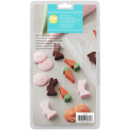 Królik i marchewka - forma do domowych czekoladek na Wielkanoc - dł. 35 x szer. 20 mm x 24 czekoladki