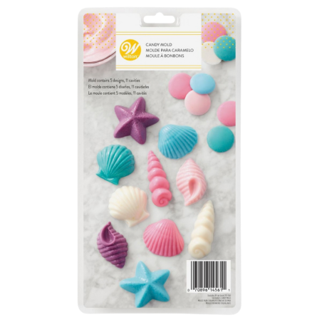 Muszelki - forma do domowych czekoladek i morskich dekoracji w pięciu wzorach - Wilton