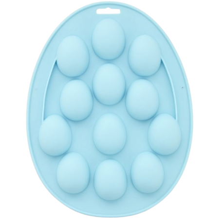 Uniwersalna forma silikonowa w kształcie jajek - na 12 porcji wielkanocnych słodyczy - dł. 45 x szer. 35 x wys. 20 mm