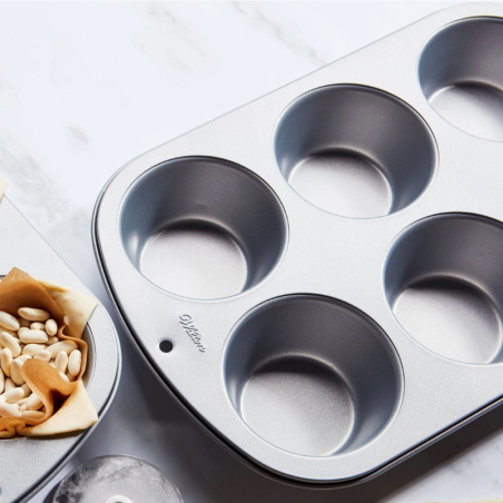 Metalowa forma do wypieku sześciu dużych muffinów - śr. 90 x wys. 50 mm - Jumbo Muffin Wilton