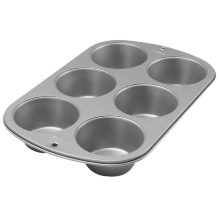 Metalowa forma do wypieku sześciu dużych muffinów - śr. 90 x wys. 50 mm - Jumbo Muffin Wilton