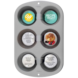 Metalowa forma do wypieku sześciu dużych muffinów - śr. 90 x wys. 50 mm - Jumbo Muffin Wilton