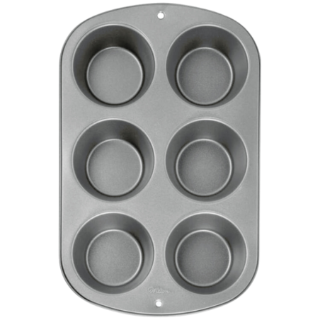 Metalowa forma do wypieku sześciu dużych muffinów - śr. 90 x wys. 50 mm - Jumbo Muffin Wilton