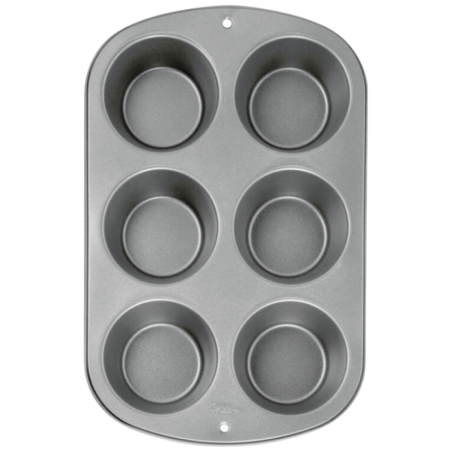 Metalowa forma do wypieku sześciu dużych muffinów - śr. 90 x wys. 50 mm - Jumbo Muffin Wilton