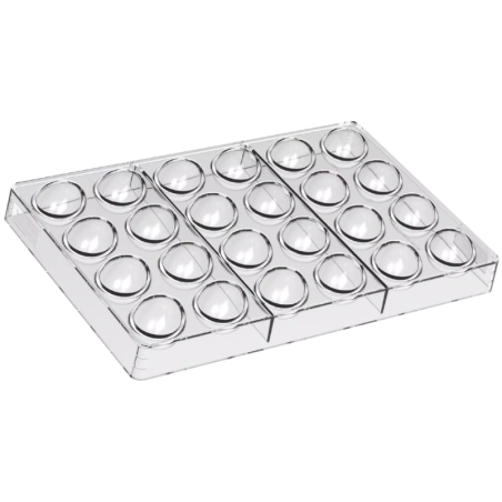 Uovo 01 P Silikomart - forma do pralin z Tritanu - jajka - dł. 40 x szer. 28 x wys. 14 mm / poj. 8. ml x 24 praliny