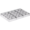 Uovo 01 P Silikomart - forma do pralin z Tritanu - jajka - dł. 40 x szer. 28 x wys. 14 mm / poj. 8. ml x 24 praliny