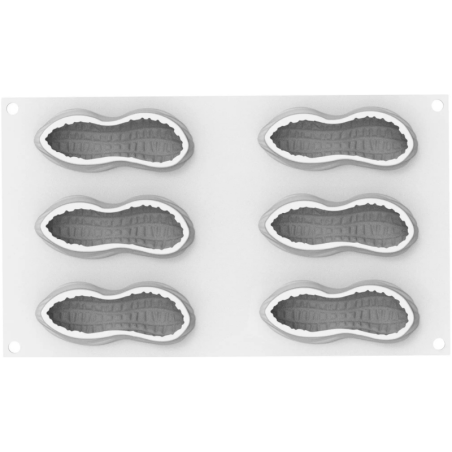 Arachide 100 Silikomart - zestaw do monoporcji - fistaszki - forma silikonowa z wykrojnikiem - poj. 100 ml x 6 porcji