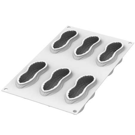 Arachide 100 Silikomart - zestaw do monoporcji - fistaszki - forma silikonowa z wykrojnikiem - poj. 100 ml x 6 porcji