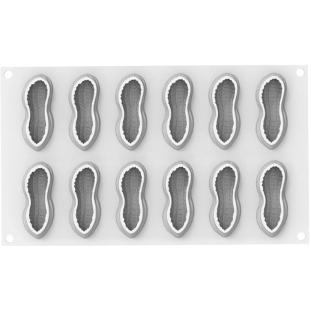 Arachide 30 Silikomart - zestaw do mini deserów - fistaszki - forma silikonowa z wykrojnikiem - poj. 30 ml x 12 porcji