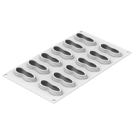 Arachide 30 Silikomart - zestaw do mini deserów - fistaszki - forma silikonowa z wykrojnikiem - poj. 30 ml x 12 porcji