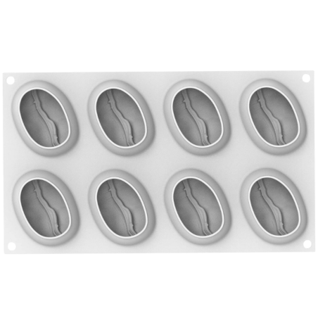 Caffè 110 Silikomart - zestaw do monoporcji - ziarna kawy - forma silikonowa z wykrojnikiem - poj. 112 ml x 8 porcji