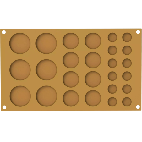 Pois Naturae Silikomart - okręgi w trzech rozmiarach - forma silikonowa do haute cuisine